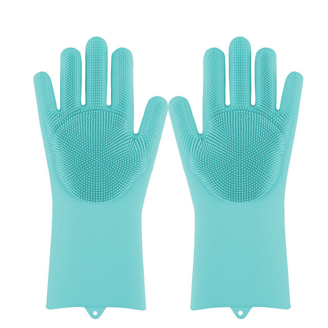 Magic Silicone Dishwashing Scrubber Gloves - Cool Trends