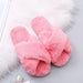 Plush Faux Fur Open Toe Ladies Slippers - Cool Trends